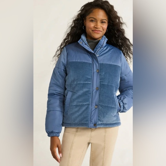 Time and Tru Mixed Media Puffer Jacket - NWOT - Picture 2 of 2